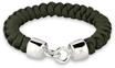 Armkette KUZZOI "Armband ohne Stein 925 Sterling Silber Herren" Gr. 19, gr&uuml;n,