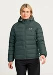 Daunenjacke JACK WOLFSKIN "WILD PASS DOWN HOODY W RDS", Damen, Gr. XS (34), gr&uuml;n