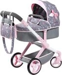 Kombi-Puppenwagen BAYER "Xeo", rosa (grau, rosa mit schleifen), Puppenwagen,