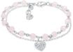 Armkette ELLI "Armband Herz Quarz Perlen Ros&eacute; 925 Sterling Silber" Gr. 160,...