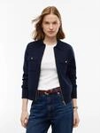 Strickjacke TOMMY HILFIGER "COTTON FULL NEEDLE REG JACKET", Damen, Gr. XS (34),...