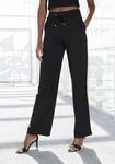 Homewearhose LASCANA, Damen, Gr. 40/42, N-Gr, schwarz, Obermaterial: 70% Viskose, 25%