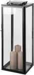 Kerzenlaterne FINK "SEVILLA", grau (grau, schwarz), B:30cm H:78cm T:30cm, Edelstahl,