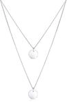 Silberkette ELLI "Halskette Layer Kette mit Kreis Pl&auml;ttchen 925 Silber" Gr. 45,