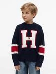 Strickpullover TOMMY HILFIGER, Jungen, Gr. 3 (98), blau (schwarz night navy),...