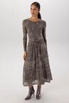 Midikleid ANISTON SELECTED, Damen, Gr. 36, N-Gr, grau (taupe, helltaupe), Mesh,