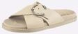 Pantolette HEINE, Damen, Gr. 36, beige (creme), Leder, Rindsleder, Schuhe Pantolette
