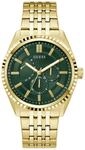 Multifunktionsuhr GUESS "CAMDEN", gold (goldfarben, gr&uuml;n), Armbanduhren, Herren,