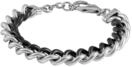 Armband POLICE "Crank", edelstahlfarben, schwarz, Armb&auml;nder, 22,5cm, Edelstahl,