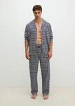 Pyjamahose MARC O'POLO, Herren, Gr. M, N-Gr, blau (schwarz, flieder kariert),