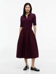 Midikleid TOMMY HILFIGER "5X2 RIB F&F MIDI S/S POLO DRESS", Damen, Gr. S...