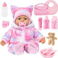 Babypuppe BAYER "Piccolina Magic Eyes 46 cm", bunt (rosa), Puppen, Kinder,...