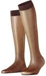 Kniestr&uuml;mpfe FALKE "Glitter KH", Damen, Gr. 35-38, rot (barolo, gld (8024)),