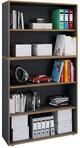 B&uuml;cherregal VCM "Holz B&uuml;ro Regal B&uuml;cher Ordner Salia 5fach B. 100cm", schwarz