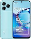 ZTE Smartphone "Blade V80 Vita", Energieeffizienz: A, blau (cyan), 256 GB,