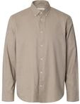 Langarmhemd SELECTED "SLMREGCOLE JAY MELANGE LS SHIRT NOOS", Herren, Gr. XXL,...