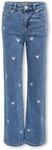 Weite Jeans KIDS ONLY "KMGJUICY WIDE LEG HEART EMB JEANS NOOS", M&auml;dchen, Gr....