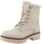 Winterstiefelette TOM TAILOR, Damen, Gr. 36, beige (sanftes wei&szlig;), Lederimitat,