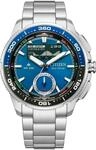 Quarzuhr CITIZEN "Wave Tracker", blau (silberfarben, blau), Armbanduhren, Herren,