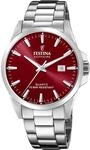 Quarzuhr FESTINA "Swiss Made", rot (silberfarben), Armbanduhren, Herren, Quarzuhr,