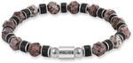 Armband POLICE "Rockcore", edelstahlfarben, schwarznatur, braun, natur, braun,