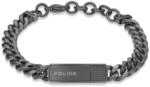Armband POLICE "Identity", schwarz (gunfarben), Armb&auml;nder, 22,5cm, Edelstahl,