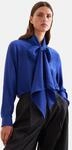 Schluppenbluse SEIDENSTICKER, Damen, Gr. XS (34), blau, 100% Seide, unifarben,