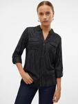 Hemdbluse VERO MODA "VMBUMPY LS GLITTER SHIRT WVN GA NOOS", Damen, Gr. XL,...