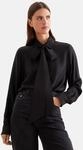 Hemdbluse SEIDENSTICKER, Damen, Gr. XS (34), schwarz, 100% Viskose, unifarben,