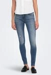 Skinny-fit-Jeans ONLY "ONLBLUSH MW SK DET DES BACK EMB DNM", Damen, Gr. XS (34),