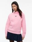 Stehkragenpullover TOMMY JEANS "TJW MOCKNECK BADGE SWEATER EXT", Damen, Gr. M...