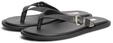 Zehentrenner TOMMY JEANS "TJW FLAT LEATHER SANDALS", Damen, Gr. 37, schwarz,...