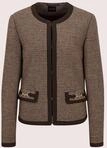 Jackenblazer MADELEINE "Blazer Kragenloser Pepita-Blazer", Damen, Gr. 34,...