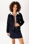 Cordjacke ANISTON CASUAL, Damen, Gr. 34, schwarz (marine, wollwei&szlig;), Cord,