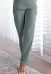 Pyjamahose LASCANA, Damen, Gr. 32/34, N-Gr, blau (petrol), Single Jersey,