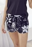 Pyjamashorts LASCANA, Damen, Gr. 32/34, N-Gr, bunt (schwarz, allover, gebl&uuml;mt),