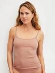 Unterhemd CALIDA "Natural Comfort", Damen, Gr. L (48/50), N-Gr, beige (timeless