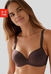 Bralette-BH S.OLIVER "Camille", Damen, Gr. 75, Cup B, braun (schokolade), Microtouch,