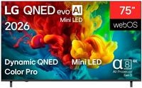 LG QNED-Fernseher "75QNED82B6A", Energieeffizienz: F, bunt (schwarz), 75 &Prime;,
