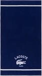 Badetuch LACOSTE "LORIGIN", blau (methyle), B:90cm L:160cm, Frottier, Obermaterial: