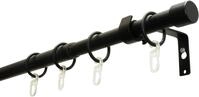 Gardinenstange GARDINIA "Set Metall" Gr. 1, schwarz, L:190cm &Oslash;:19mm, Aluminium,