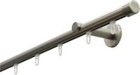 Gardinenstange GARDINIA "Set Isa 1-Lauf mit Innenlauf II", silber (edelstahl, optik),