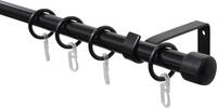 Gardinenstange GARDINIA "Set Metall" Gr. 1, schwarz, &Oslash;:16mm, Gardinenstangen,