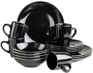Kombiservice M&Auml;SER "Metallic Rim", schwarz, 16, Geschirr-Sets, Kombiservice