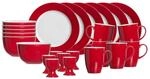 Geschirr-Set RITZENHOFF & BREKER "Fr&uuml;hst&uuml;cksservice Doppio 24er Set rot", rot, 24,