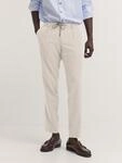 Bundfaltenhose BUGATTI "Superior touch", Herren, Gr. 33, L&auml;nge 30, 20, ecru, 57%