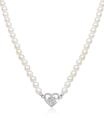 Silberkette ELLI "Halskette Elli Halskette Choker Perle Herz Edelweiss 925...