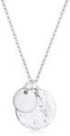 Kette mit Anh&auml;nger ELLI "Halskette Pl&auml;ttchen M&uuml;nzen Organic Look 925 Silber"...