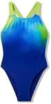 Badeanzug SPEEDO "f&uuml;r M&auml;dchen", Jungen, Gr. 152 (146), N-Gr, blau (blu, grn),