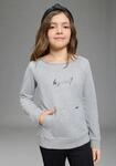 Sweatshirt BRUNO BANANI "mit l&auml;ssigem Ausschnitt & Folienprint f&uuml;r M&auml;dchen:...